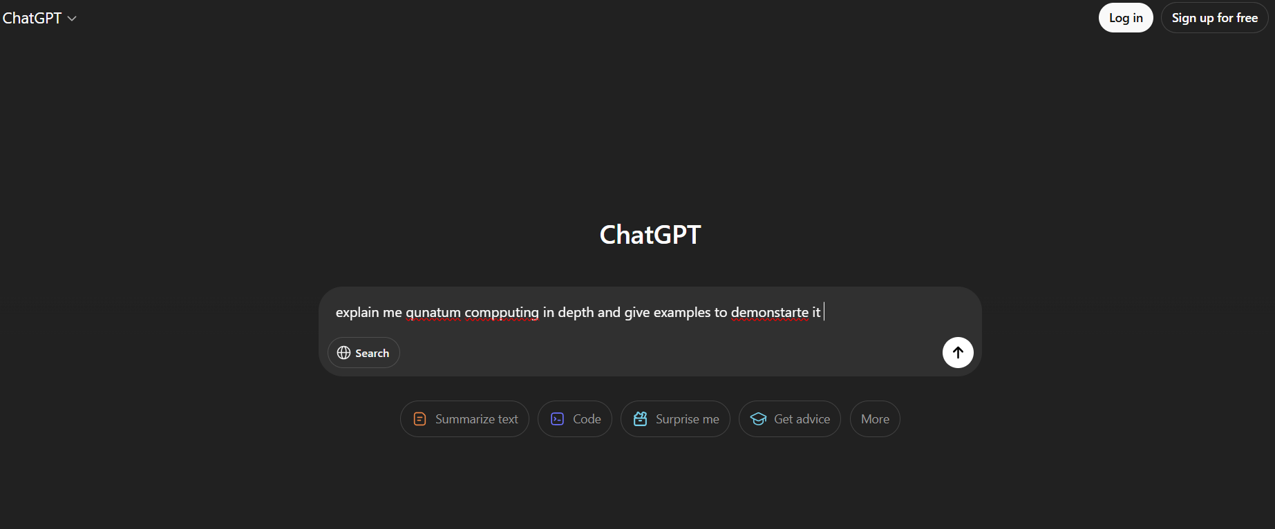 Screenshot: Selecting text in ChatGPT